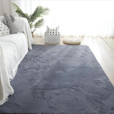 Imagem de Decoração para casa Tapete Sala de estar Tapetes macios e fofos de pelúcia Tapete infantil Tapete antiderrapante Cinza, cinza, 80x160cm 31x63 pol.