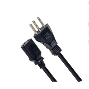 Imagem de Cirilo Cabos: Cabo de Força Novo Padrão 10A com Plug Tripolar (10m) | PP 3x0,75mm² Certificado pelo Inmetro | Ideal para Computadores, Monitores e Eletrônicos em Geral