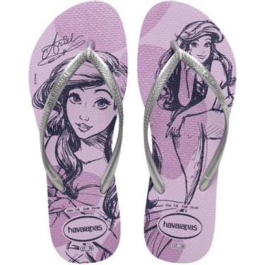 Imagem de Chinelo Infantil Havaianas Slim Princesas - Roxo, 39/40