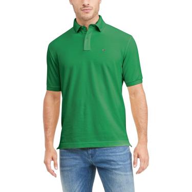 Imagem de Camisa polo Tommy Hilfiger de manga curta de algodão pique para homens