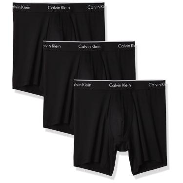 Imagem de Cuecas boxer Calvin Klein de microfibra elástica para homens pretas L