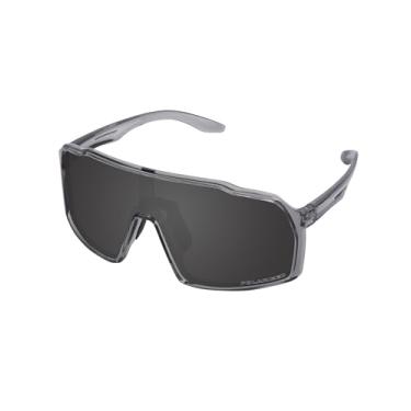 Imagem de LenzReborn Óculos de sol esportivos polarizados para homens e mulheres, lentes de proteção UV400 com protetores de nariz Aurivon, Armação cinza transparente com lentes pretas escuras, One Size