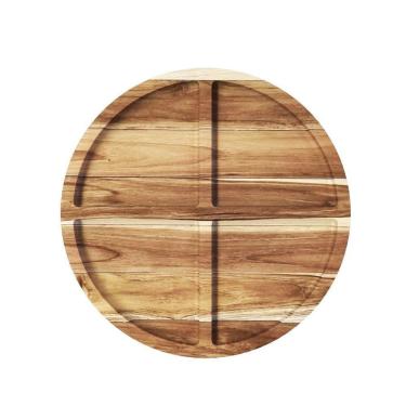 Imagem de Petisqueira De Madeira Redonda Com 4 Divisões - Stolf