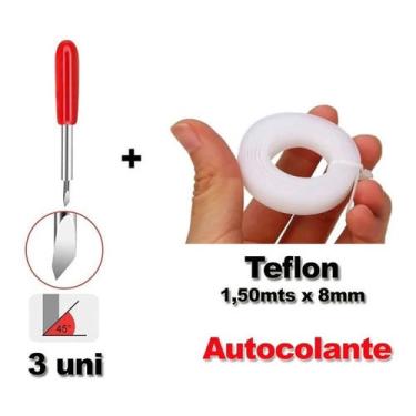 Imagem de 3 Pçs Lâmina Faca 45° Plotter Recorte + Teflon Autocolante