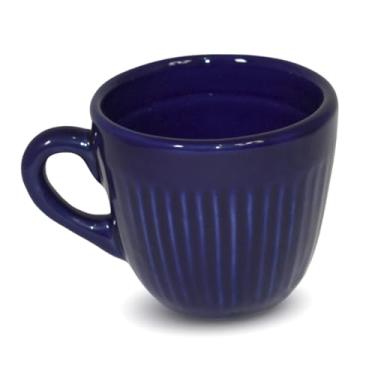 Imagem de Xícara de Chá Cerâmica Louças Decoração Cafeterias Padarias Confeitarias Coffee(Azul Cobalto)