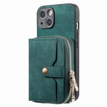 Imagem de HJZSZX Para Samsung S23 Ultra Cordão Zíper Carteira Cartão Capa de Telefone Couro Flip Cover (Para Samsung S23 Ultra/verde)