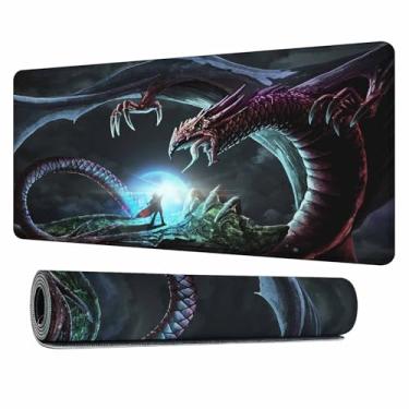 Imagem de Y YIHANGBEST Tapete de mouse pad mágico e aterrorizante dragão grande para jogos, para mesa, computador, escritório, 90 x 40 cm