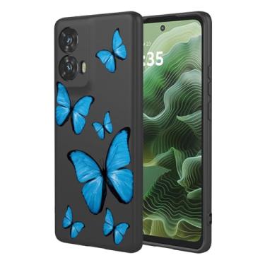 Imagem de KOARWVC Capa de celular para Moto G35, capa para Motorola G35, design de padrão de borboleta, fina, protetora, macia, amortecedora, para Motorola Moto G35, borboleta preta