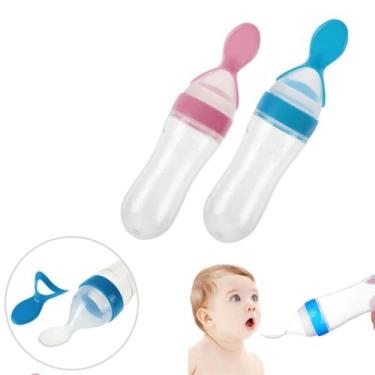 Imagem de Colher mamadeira dosadora silicone para bebê Menino Menina - pais e fi