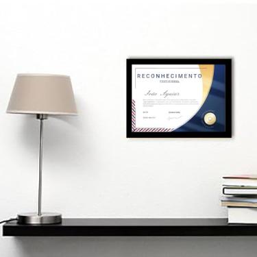 Imagem de Genérico, Certificado Decorativo Barbearia C/Moldura e Vidro A4 Cor:Preto