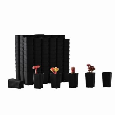 Imagem de BangQiao Pacote Com 180 Vasos Quadrados De Plástico Preto De 1,95 Polegadas Para Viveiro E Mudas, Mini Plantador Profundo Para Transplante De Sementes Com Furo De Drenagem Para Germinação, Ervas E