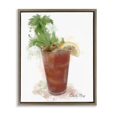 Imagem de Stupell Industries Arte de parede moderna em tela flutuante marrom Bloody Mary, design de Matthew Piotrowicz, 43 x 53 cm