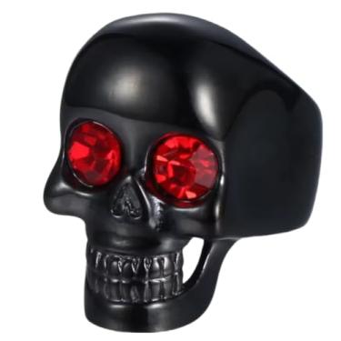 Imagem de Anel Aço Inox Gótico Caveira Exu Punk Rock (24)