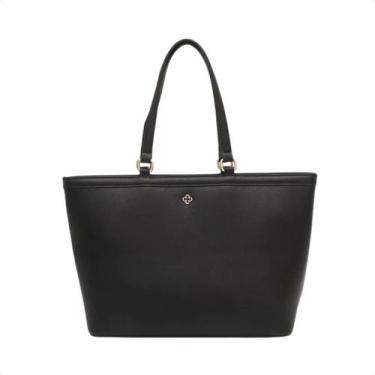 Imagem de Bolsa Feminina Shopper Grande Capodarte Preta, Safiano preto, UN
