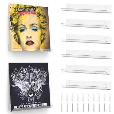 Imagem de MyLifeUNIT Suporte de parede para discos de vinil, pacote com 6, 30,5 cm, suporte de exibição de vinil para ouvir LP diário