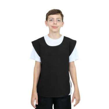 Imagem de Avental infantil Bata Infantil Escolar - Demorgan Uniformes, Preto, M