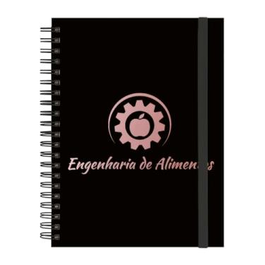 Imagem de Caderno Universitário Plus 12 Matérias Profissões Engenharia de Alimentos (Preto e Rosê)