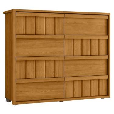 Imagem de Cômoda Para Quarto Com 8 Gavetas 136cm Avila Cinamomo Z10 - Mpozenato,