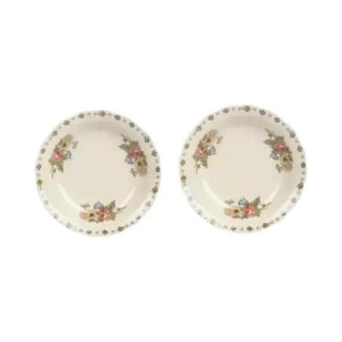 Imagem de Conjunto De Talheres De Cerâmica Retrô Com Padrão De Rosa, Pratos De J