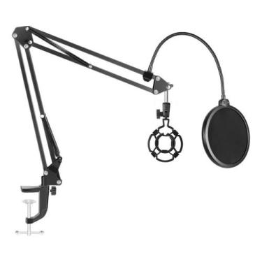 Imagem de Kit Suporte Articulado + Shock Mount Aranha P/ Podcast - Waver, Preto