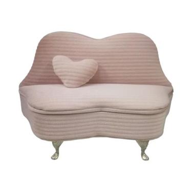 Imagem de Porta Joias de Veludo com Espelho Decorativo Abre e Fecha - DY, ROSA