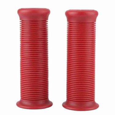 Imagem de Munefe Handle Grip Par, Motocicleta Vintage TPU Handle Bitlebar Grip, Grips de motocicleta para a maioria dass motocicletas com guidão de 25 mm ou 28mm (Vermelho)