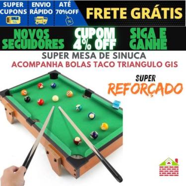 Imagem de Mesa de Bilhar Mini Sinuca Infantil de Madeira Grande Com Tacos 15 Bol
