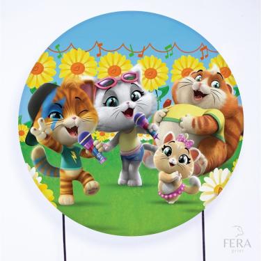 Imagem de Painel Decorativo para Festa 1,80x1,80 metros Vesti Fácil com Elástico 44 Gatos - Fera Print