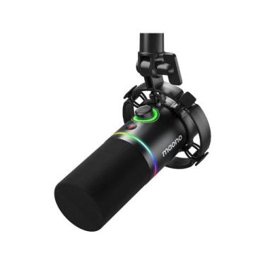 Imagem de Microfone Maono PD200X RGB Dinâmico Preto USB Tipo-C E XLR com Pop Fil