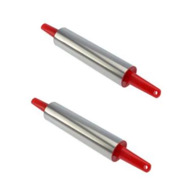 Imagem de 2UN Rolo Abridor De Massa Inox Massa Pizza Antiaderente 34cm - Rio Tij