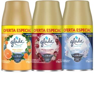 Imagem de Combo Odorizador de Ambiente Glade Refil Automatic 269ml, Laranja/Verm