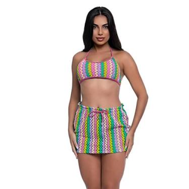 Imagem de Saia Saída de Praia Crochê Tecido Leve Com Ajuste Na Cintura - HYPE MO