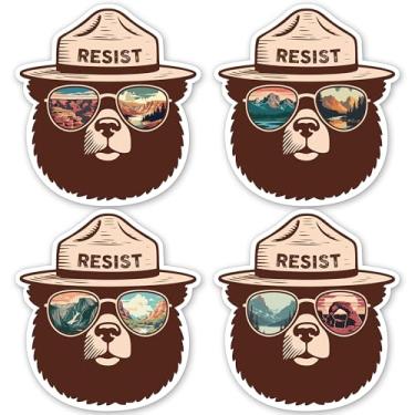Imagem de Adesivos engraçados Smokey The Bear, decalques retrô resistentes ao parque nacional para garrafa de água, carro, laptop, acampamento, adesivos de vinil da natureza protegem nossos parques nacionais