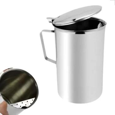 Imagem de Jarra De Inox Com Tampa Aparador De Gelo 2 Litros Suco Água - Em Casa 