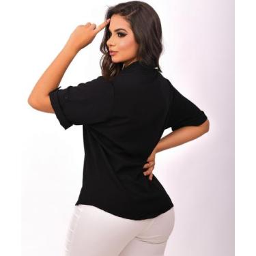 Imagem de Camisa feminina social moda evangelica manga 3/4 luxo premium - ATRATI