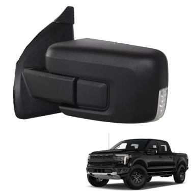 Imagem de Marretoo Para Ford F150 Substituição do espelho de porta do lado esquerdo do motorista para acessórios F-150 2021-2025 11 pinos de vidro elétrico lâmpada de giro e poça monitoramento de ponto cego