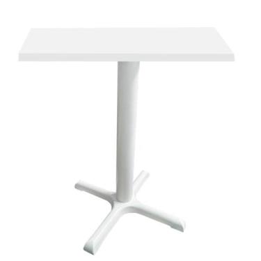 Imagem de Mesa Ômega Ferro Branco 74 cm (Alt) Base em X Tampo MDP Quadrado Branc