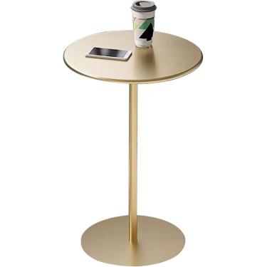 Imagem de Mesa De Bar De Bistrô Mesa De Bar De Coquetel Redonda Dourada Mesa De Jantar De Cozinha Mesa Lateral De Espaço Pequeno Mesa De Centro De Topo Alto Com Base De Metal, One Color, 40x40x72cm