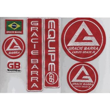 Imagem de Patch Gracie Barra Jiu-jitsu P/kimono Kit C/ 7 Unidades Cor Vermelho -