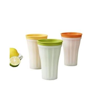 Imagem de Forma de Gelo Smoothie em Copo com Tampa, 150ml, 14,5 x 9,5cm, Branca/Verde