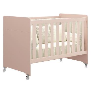 Imagem de Berço Evolution 4 Em 1 Rosa Fosco Com Colchão Para Mini Berço - Reller Móveis Rosa Fosco