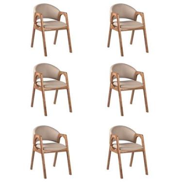 Imagem de Kit 6 Cadeiras Decorativa Sala de Jantar Luxo Larissa Facto Fendi - Mo