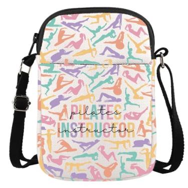 Imagem de GJTIM Bolsa transversal para instrutor de Pilates, presente para professores de ioga, presente para amantes de ioga, fitness, professor, exercício, treino, presente, Pilates Instructor Cr