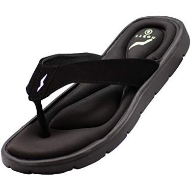 Imagem de NORTY Sandália masculina de espuma viscoelástica confortável casual sem cadarço, Chinelo preto, 45