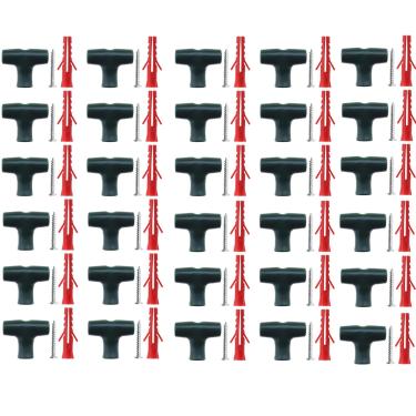 Imagem de Kit de clipe em T de arame de galinha, 30 peças, painéis de cercas de jardim, clipes em T com âncora de parafuso, clipes de montagem de rede de pássaros para suporte de painel de malha de parede de