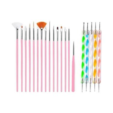 Imagem de Conjunto De Pincéis Para Arte Em Unhas, 5/20 Peças, Caneta Pontilhador