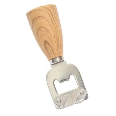 Imagem de Abridor De Lata Wood Profissional Aço Inox Cerveja garrafa - Dolce Hom