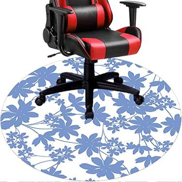 Imagem de Tapete de cadeira de escritório com flores, textura de flor, tapete de cadeira de mesa para piso de madeira de escritório doméstico, protetor de piso de pilha baixa multiuso, redondo, 99 cm