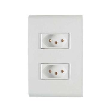 Imagem de Conjunto 2 Tomadas 3P 10A Tramontina - Linha Liz Branca - Modular com 