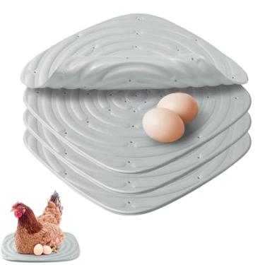 Imagem de Tyasoleil 4 peças de almofadas de caixa de ninho de galinha, almofadas laváveis para forro de caixa de ninho de galinheiro (cinza)